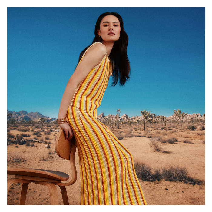 Aux Femmes Jupe maxi crochetée - Jaune Vif